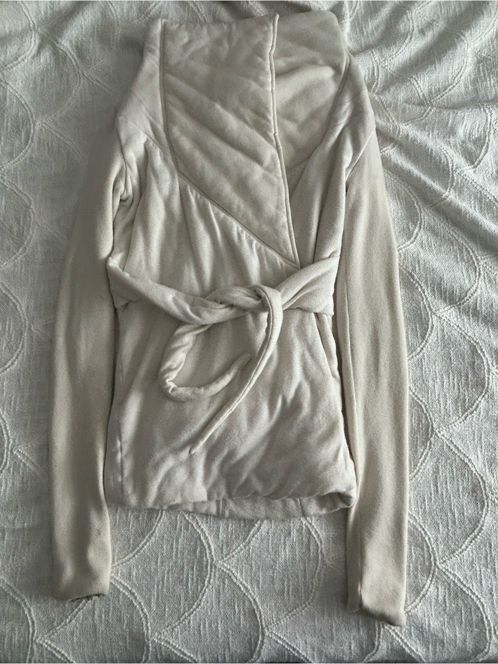 Rick Owens Cream Wrap-Style Long Sleeve Top